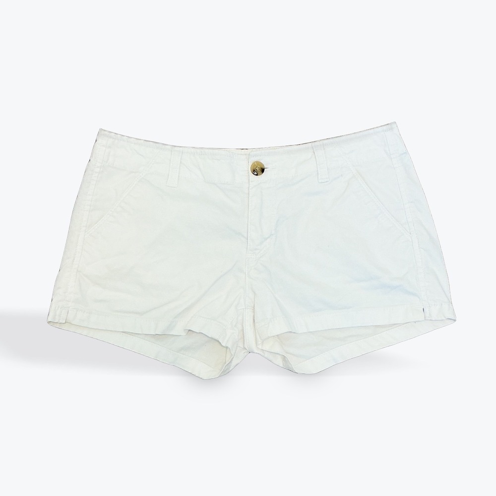 Arizona Jean Co Womens White Twill Shorts Size 5 Cotton Blend Mid‎ Rise Casual